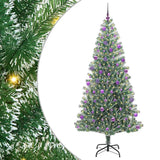 Vidaxl kunstmatige kerstboom sneeuw gevlochten met led licht 210 cm