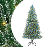 Vidaxl kunstmatige kerstboom sneeuw gevlochten met led licht 210 cm