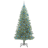 Vidaxl kunstmatige kerstboom sneeuw gevlochten met led licht 210 cm