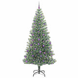 Vidaxl kunstmatige kerstboom sneeuw gevlochten met led licht 240 cm