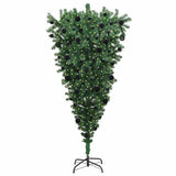Vidaxl ondersteboven kunstkerstboom met ballenset groen 210 cm pvc