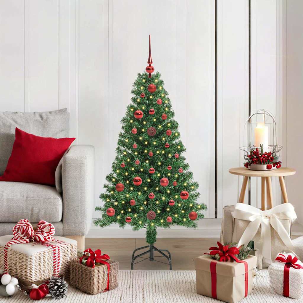 Vidaxl kunstkerstboom groen 120 cm pvc en staal en kunststof
