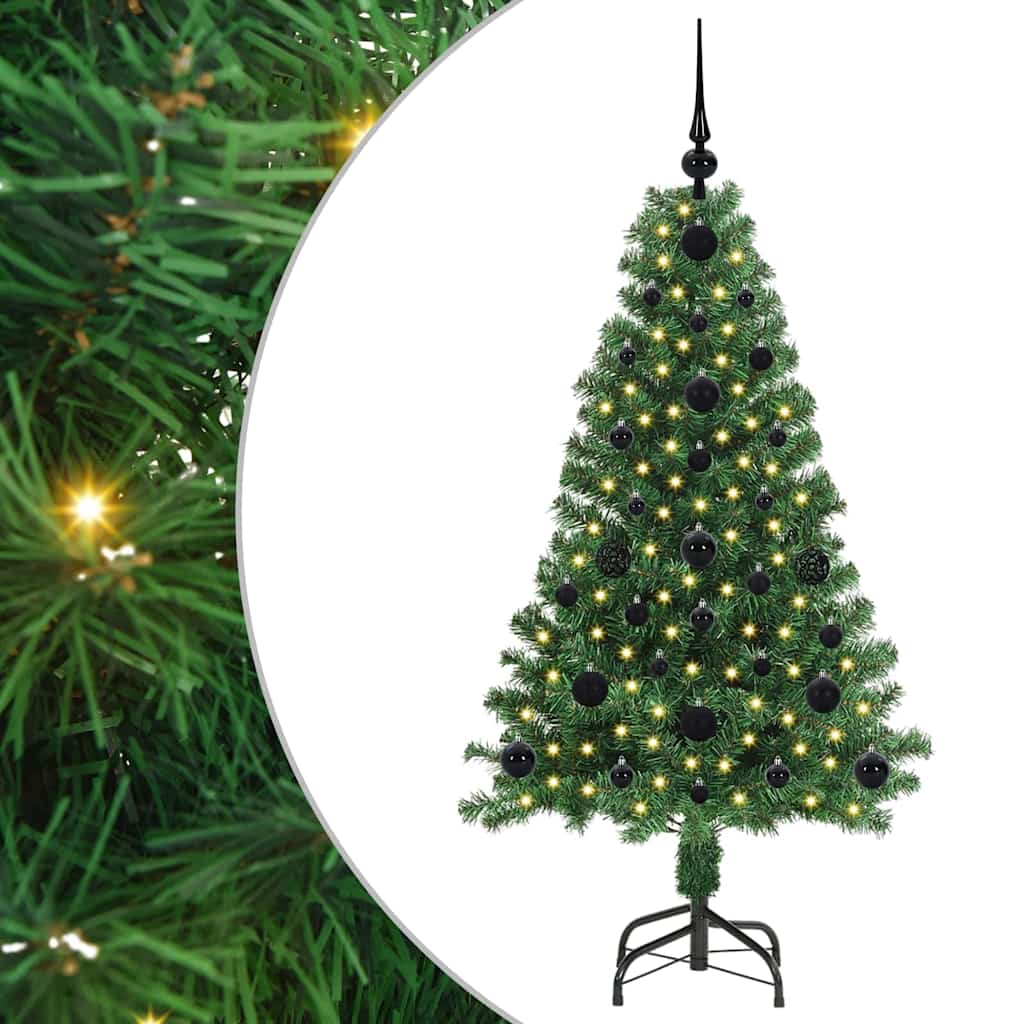 Vidaxl kunstkerstboom groen 120 cm pvc en staal en kunststof