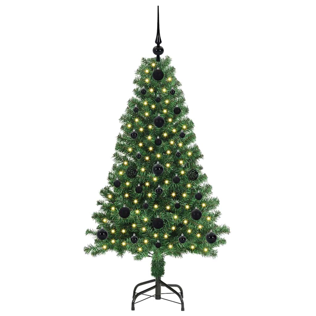Vidaxl kunstkerstboom groen 120 cm pvc en staal en kunststof