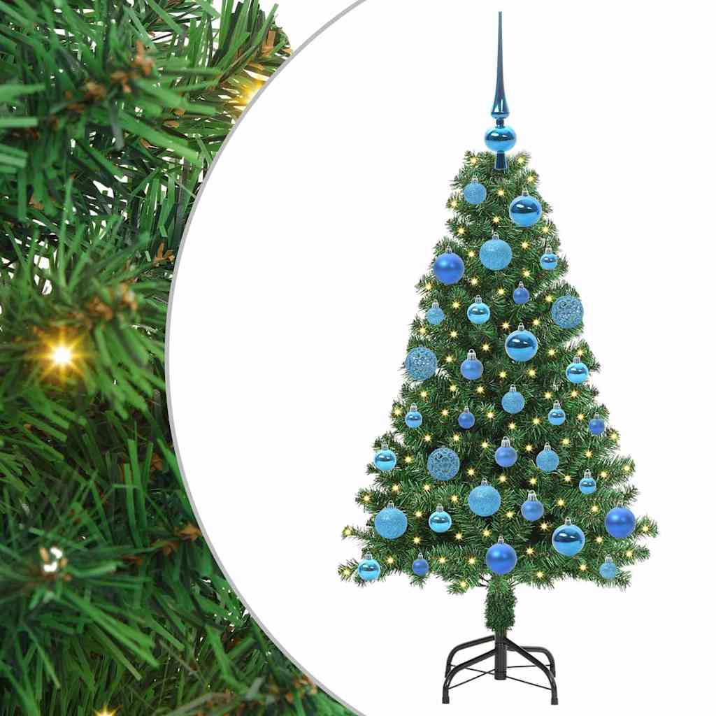 Vidaxl kunstkerstboom groen 120 cm pvc en staal en kunststof