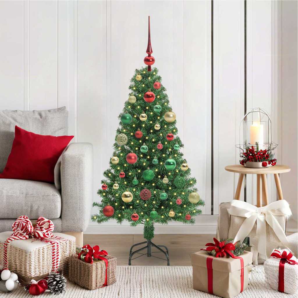 Vidaxl kunstkerstboom groen 120 cm pvc en staal en kunststof