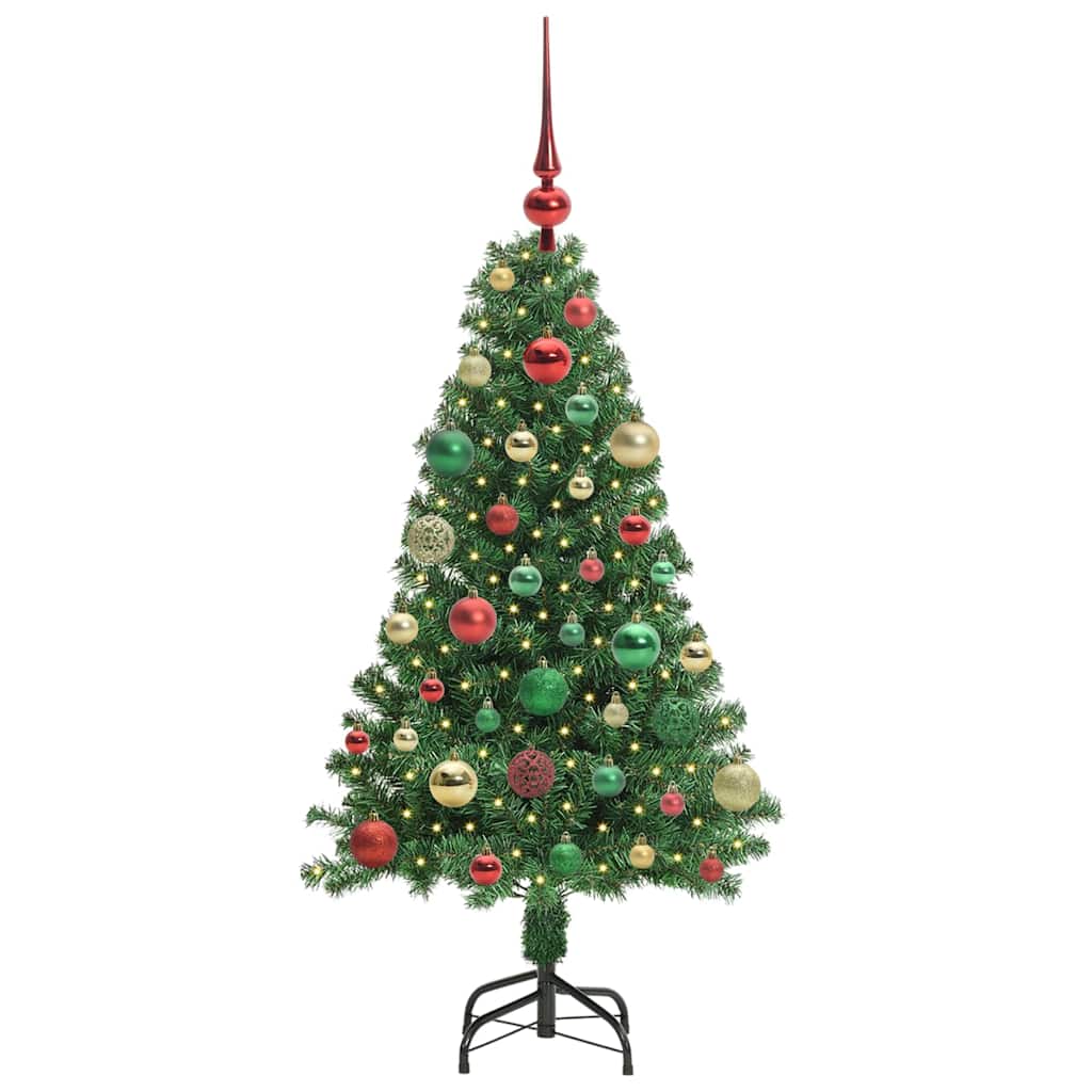 Vidaxl kunstkerstboom groen 120 cm pvc en staal en kunststof