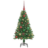 Vidaxl kunstkerstboom groen 120 cm pvc en staal en kunststof