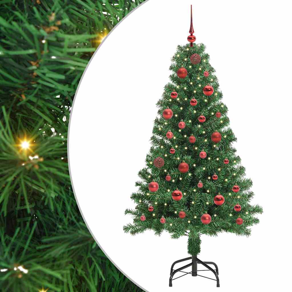 Vidaxl kunstkerstboom groen 150 cm pvc en staal en kunststof