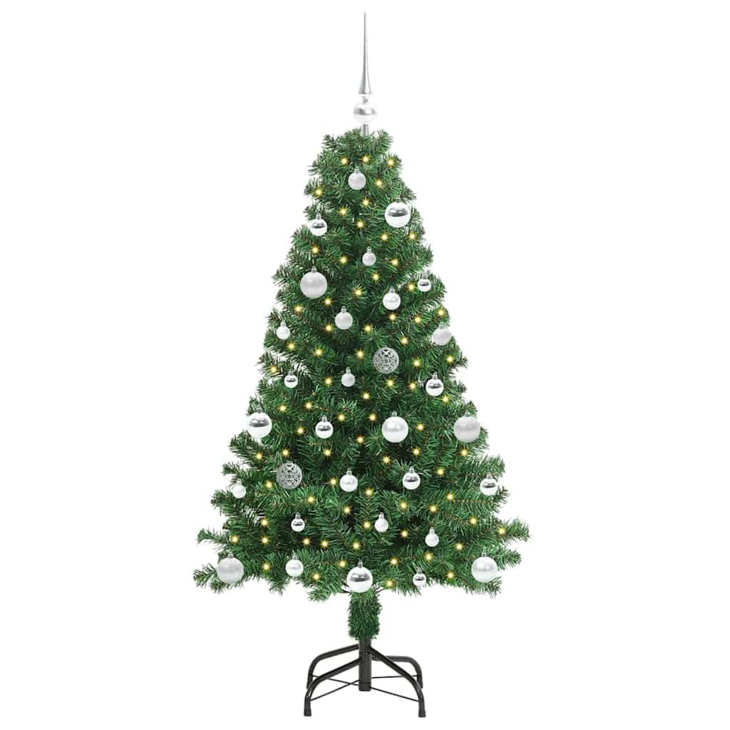 Vidaxl kunstkerstboom groen 150 cm pvc en staal en kunststof
