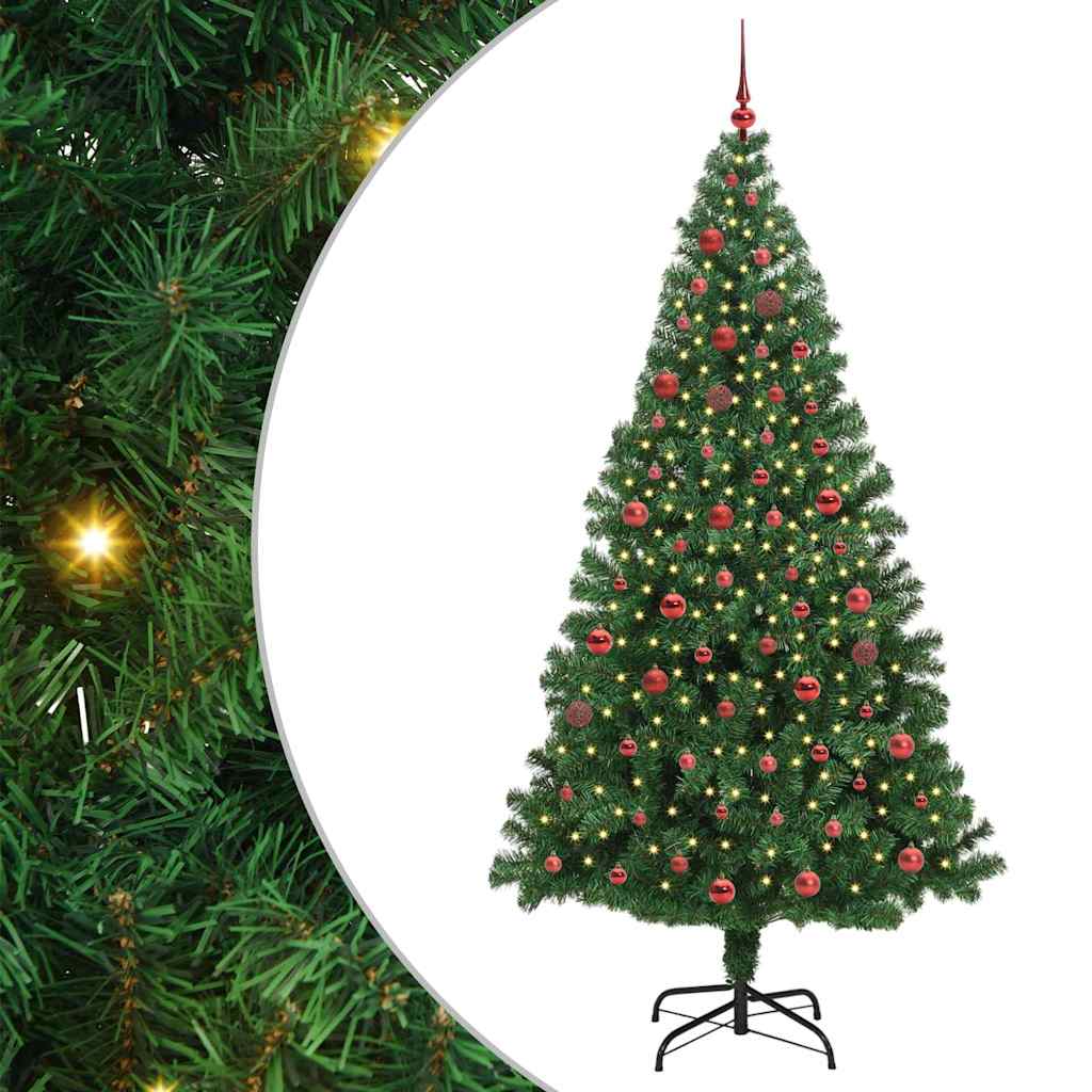 Vidaxl kunstkerstboom groen 210 cm pvc en staal en kunststof