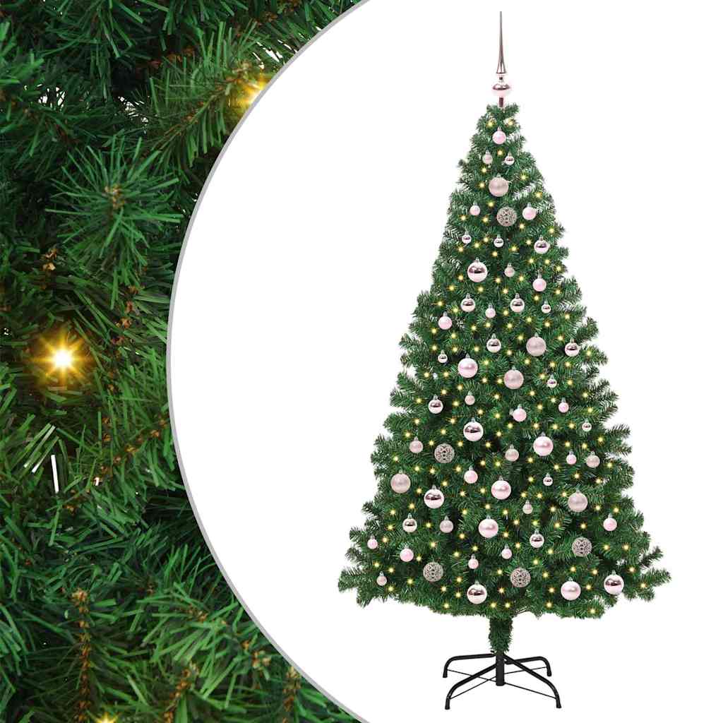 Vidaxl kunstkerstboom groen 210 cm pvc en staal en kunststof