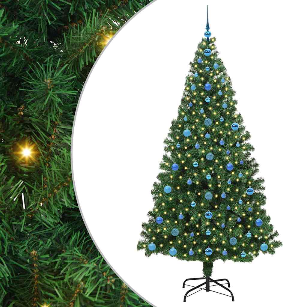 Vidaxl kunstkerstboom groen 210 cm pvc en staal en kunststof