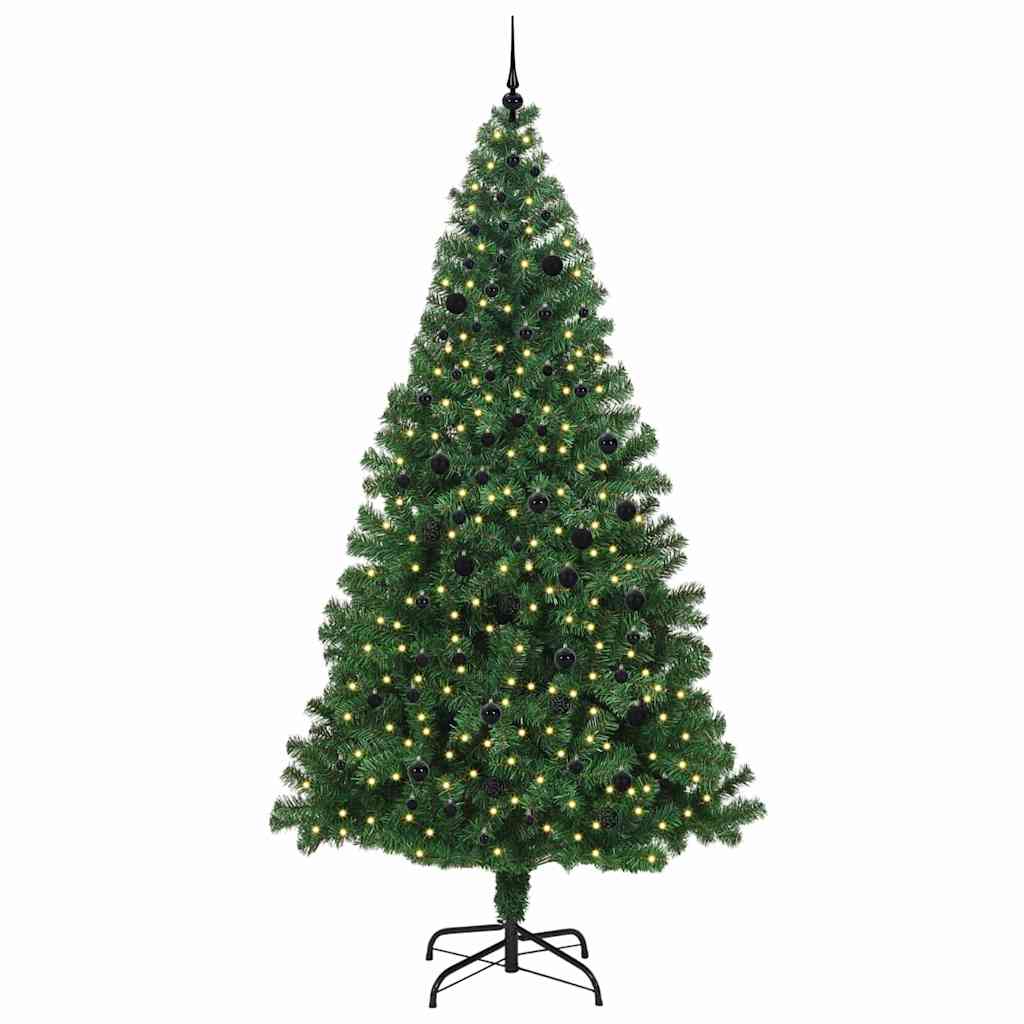 Vidaxl kunstkerstboom groen 240 cm pvc en staal en kunststof