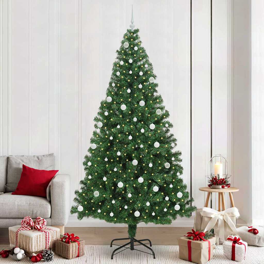 Vidaxl kunstkerstboom groen 240 cm pvc en staal en kunststof