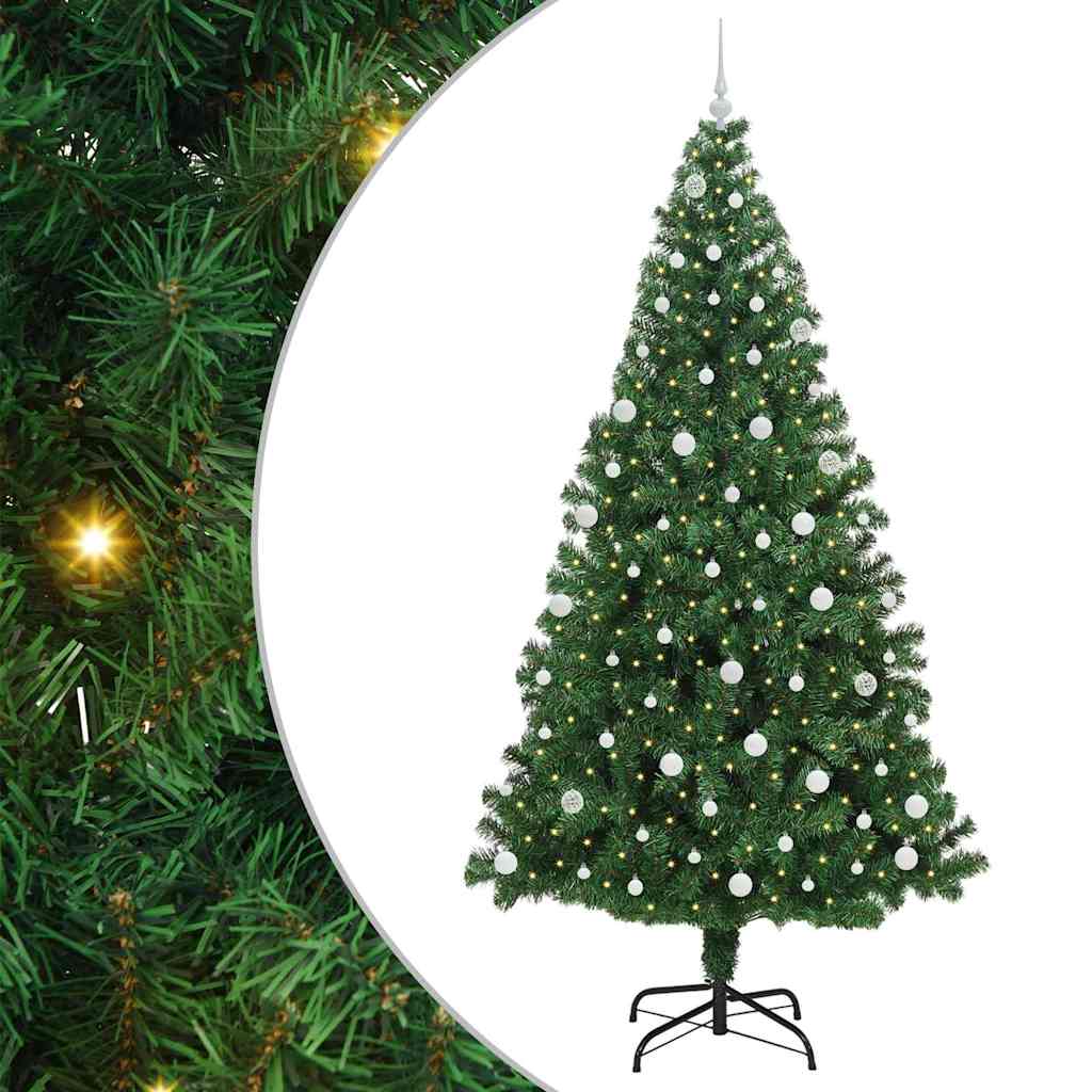 Vidaxl kunstkerstboom groen 240 cm pvc en staal en kunststof