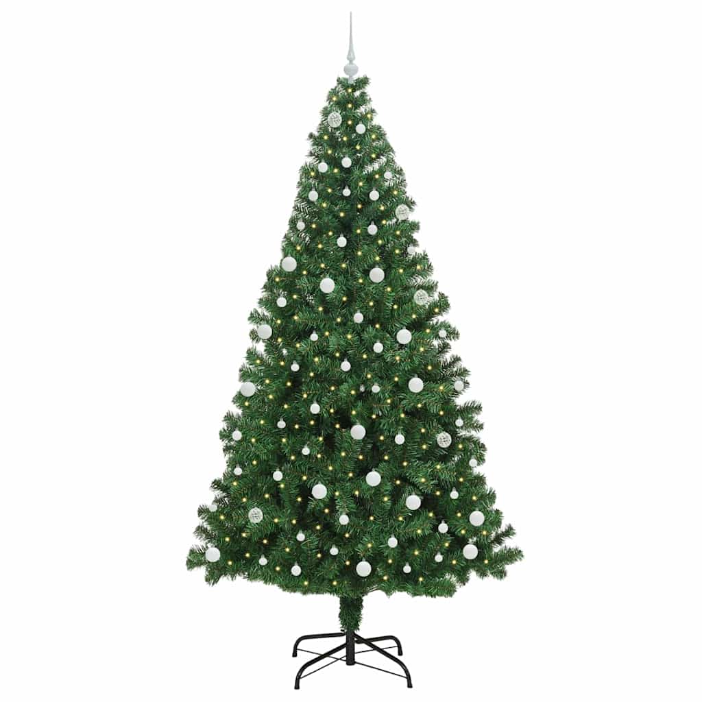 Vidaxl kunstkerstboom groen 240 cm pvc en staal en kunststof