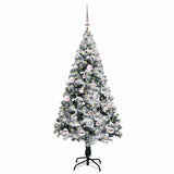 Vidaxl kunstkerstboom met 150 led wit 150 cm pvc en staal en kunststof