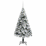 Vidaxl kunstkerstboom met 150 led wit 150 cm pvc en staal en kunststof