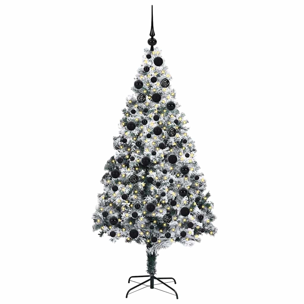 Vidaxl kunstkerstboom met 300 led wit 180 cm pvc en staal en kunststof