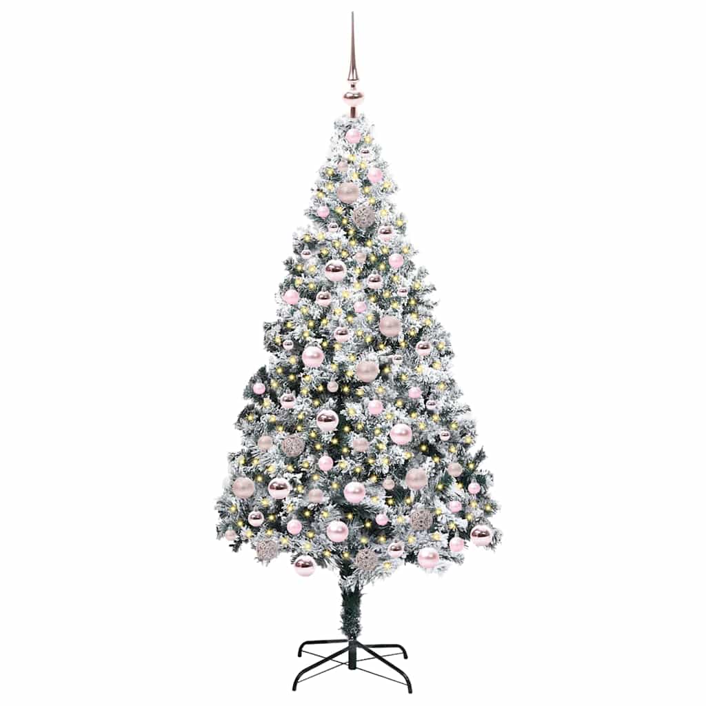 Vidaxl kunstkerstboom met 300 led wit 180 cm pvc en staal en kunststof