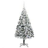 Vidaxl kunstkerstboom met 300 led wit 180 cm pvc en staal en kunststof