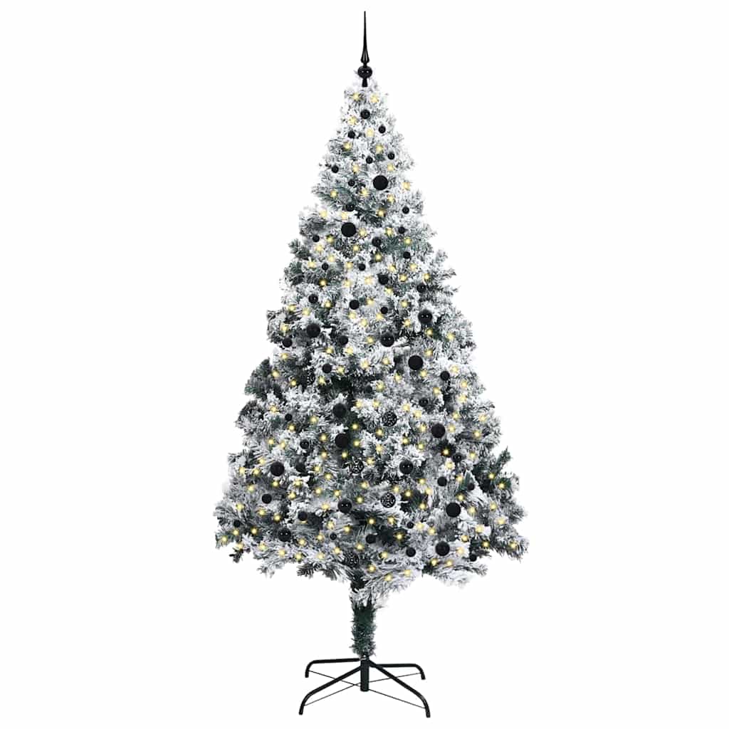 Vidaxl kunstkerstboom met 300 led wit 240 cm pvc en staal en kunststof