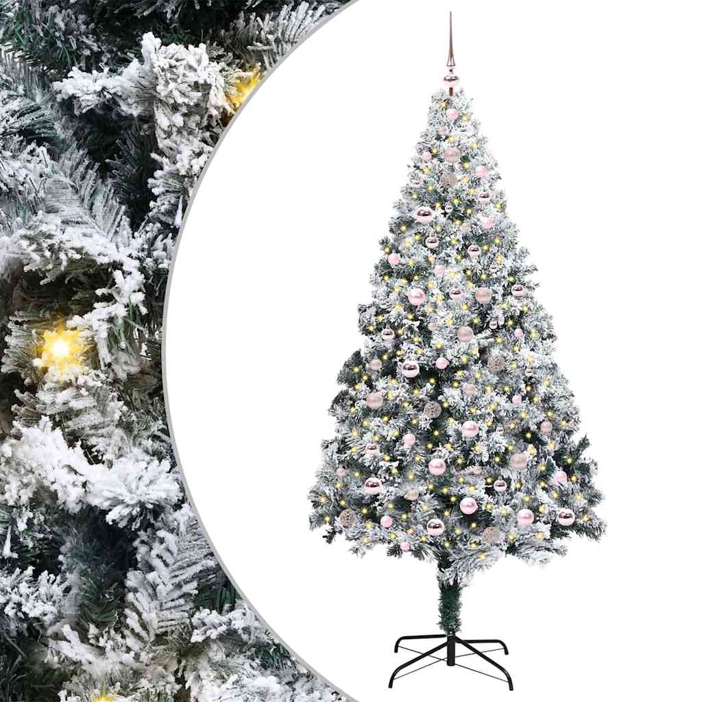 Vidaxl kunstkerstboom met 300 led wit 240 cm pvc en staal en kunststof