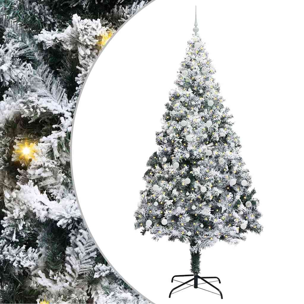 Vidaxl kunstkerstboom met 300 led wit 240 cm pvc en staal en kunststof