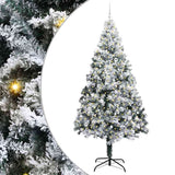 Vidaxl kunstkerstboom met 300 led wit 240 cm pvc en staal en kunststof