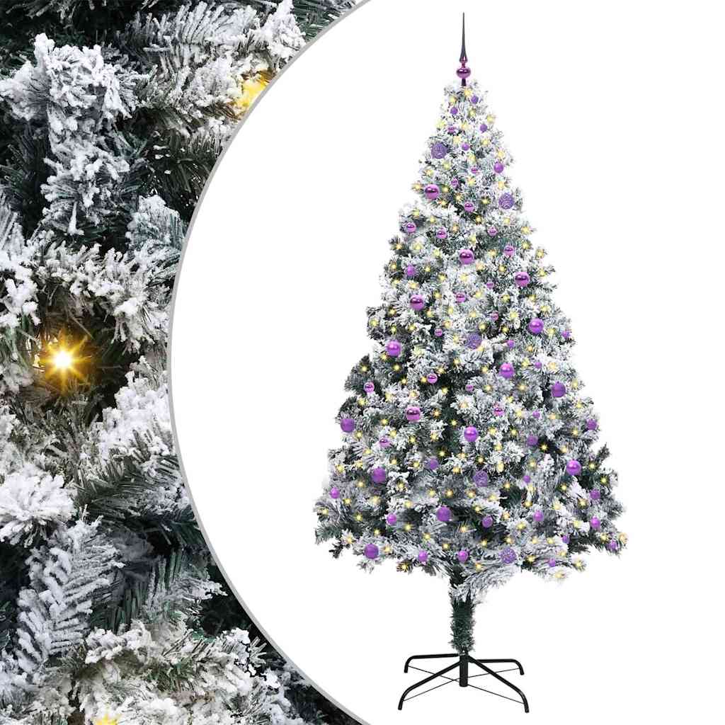 Vidaxl kunstkerstboom met 300 led wit 240 cm pvc en staal en kunststof