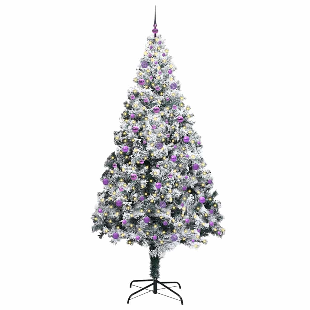 Vidaxl kunstkerstboom met 300 led wit 240 cm pvc en staal en kunststof