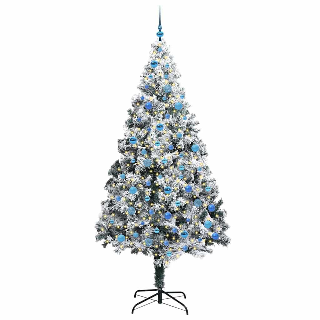 Vidaxl kunstkerstboom met 300 led wit 240 cm pvc en staal en kunststof