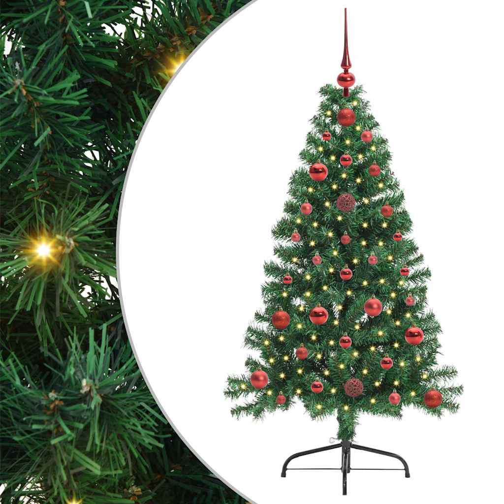 Vidaxl kunstmatig voorverlicht kerstboom met 150 led groen 120 cm pvc