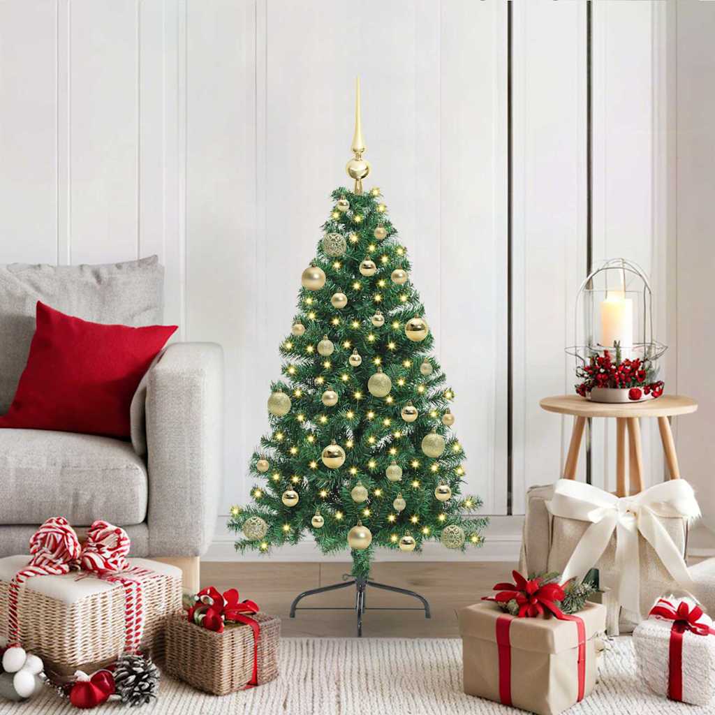 Vidaxl kunstmatig voorverlicht kerstboom met 150 led groen 120 cm pvc