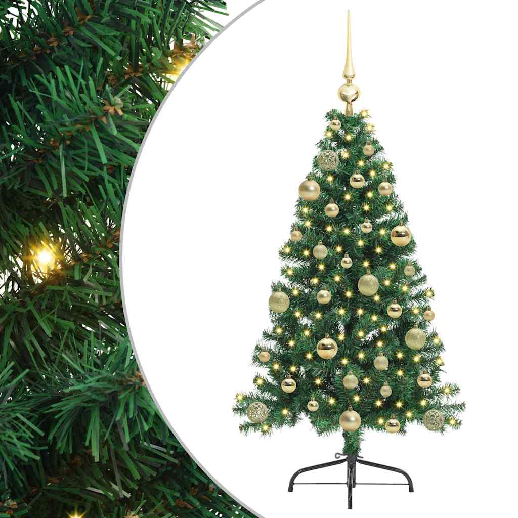 Vidaxl kunstmatig voorverlicht kerstboom met 150 led groen 120 cm pvc