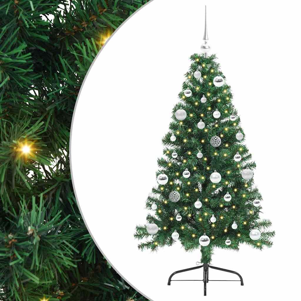 Vidaxl kunstmatig voorverlicht kerstboom met 150 led groen 150 cm pvc