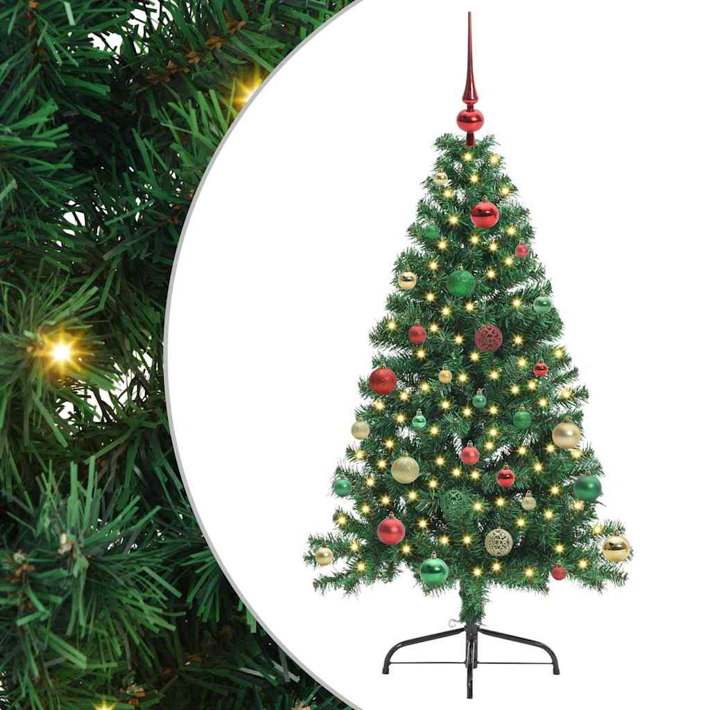Vidaxl kunstmatig voorverlicht kerstboom met 150 led groen 150 cm pvc