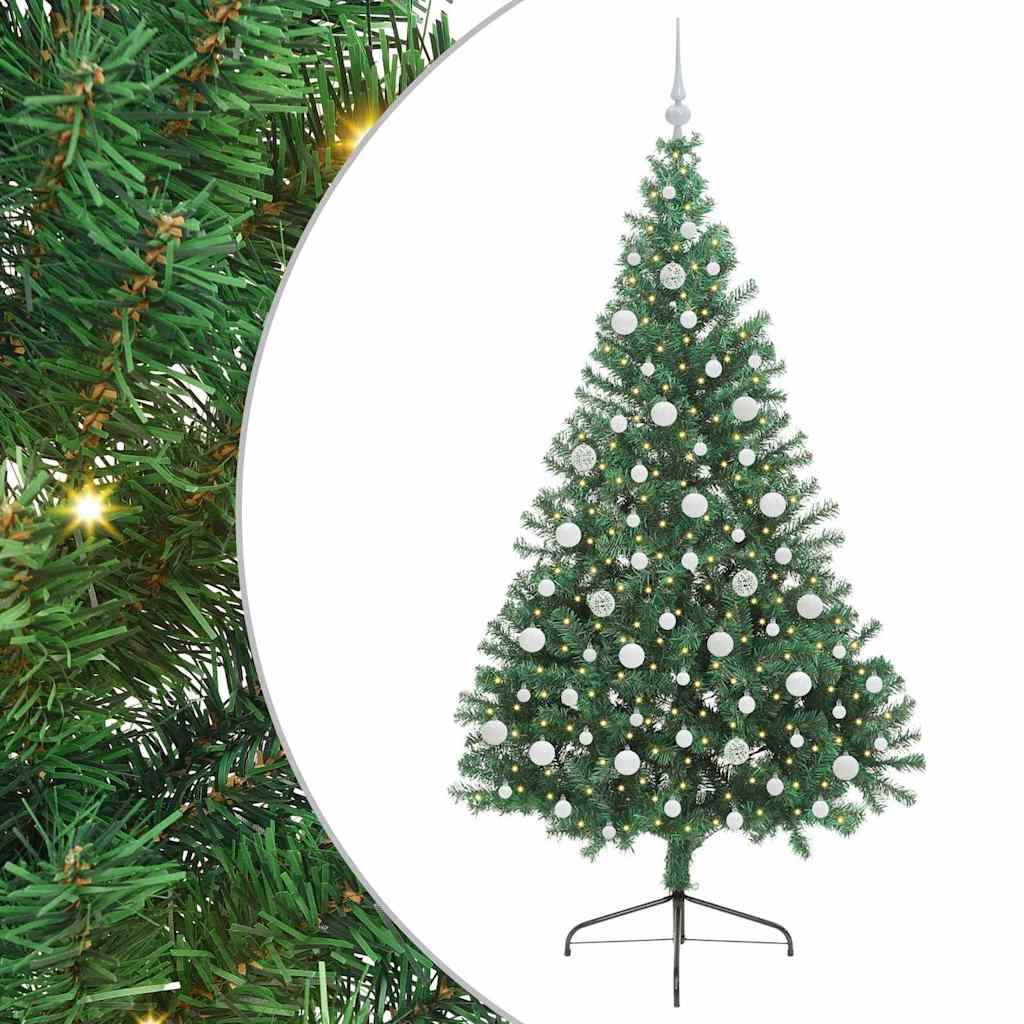 Vidaxl kunstmatig voorverlicht kerstboom met 300 led groen 210 cm pvc