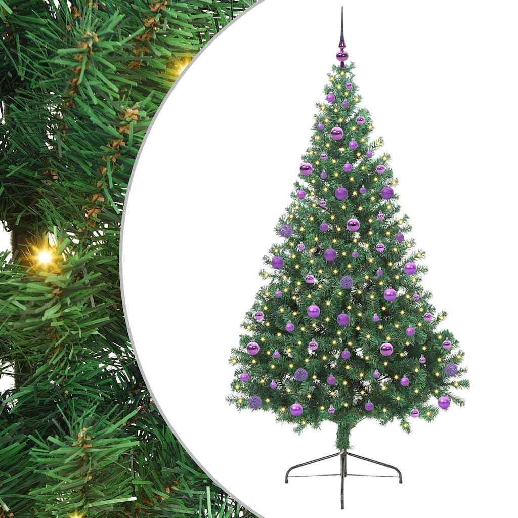 Vidaxl kunstmatig voorverlicht kerstboom met 300 led groen 210 cm pvc