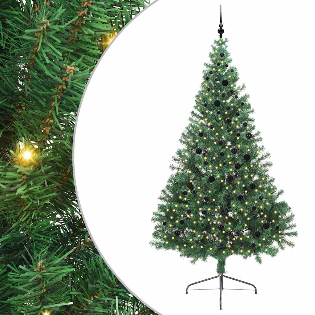 Vidaxl kunstmatig voorverlicht kerstboom met 300 led groen 240 cm pvc