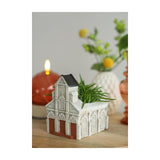 Idéer 4 årstider cement kirke urtepotte 10,3x8,7xh.11,4cm creme