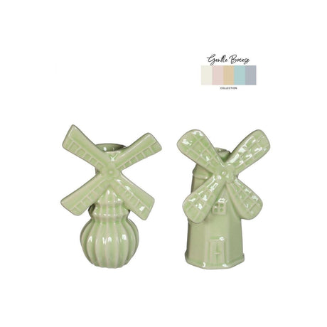 Idéer 4 årstider vase vindmølle h15,5cm 2 aksler limegrøn