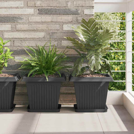 Vidaxl plantenpotten 6 st zwart kunststof