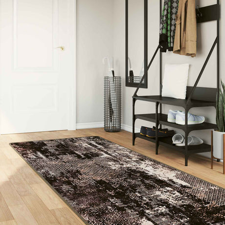 Vidaxl vloerkleedloper marsa zwart en wit 100 x 300 cm