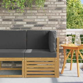 Vidaxl buiten hoek sofa massief acaciahout wit