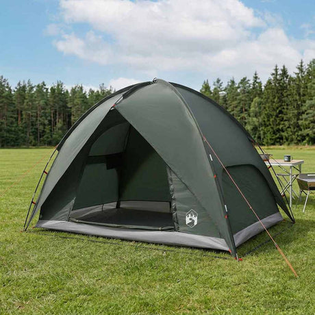 Vidaxl camping tent met regenhoes waterdicht 3-persoons legergroen