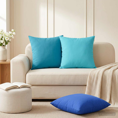 Vidaxl kussensloop 2 pcs heerlen koninklijk blauw 45 x 45 cm polyester