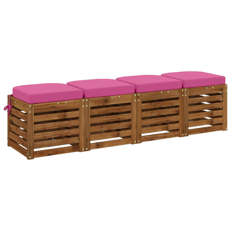 Vidaxl 4-delige zitkussens soest 4 st 100% polyester roze