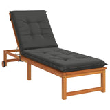 Vidaxl ligstoel kussen gemert 100% polyester antraciet 190 x 50 x 9 cm
